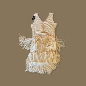 Flapper dress in pink and champagne in large